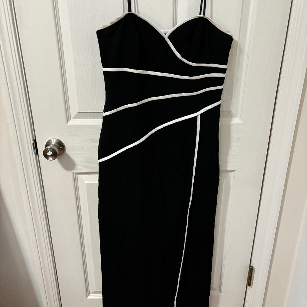David Meister strapless black grown, size 10